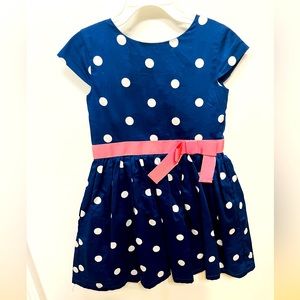 girls Navy blue/white polka dot party dress